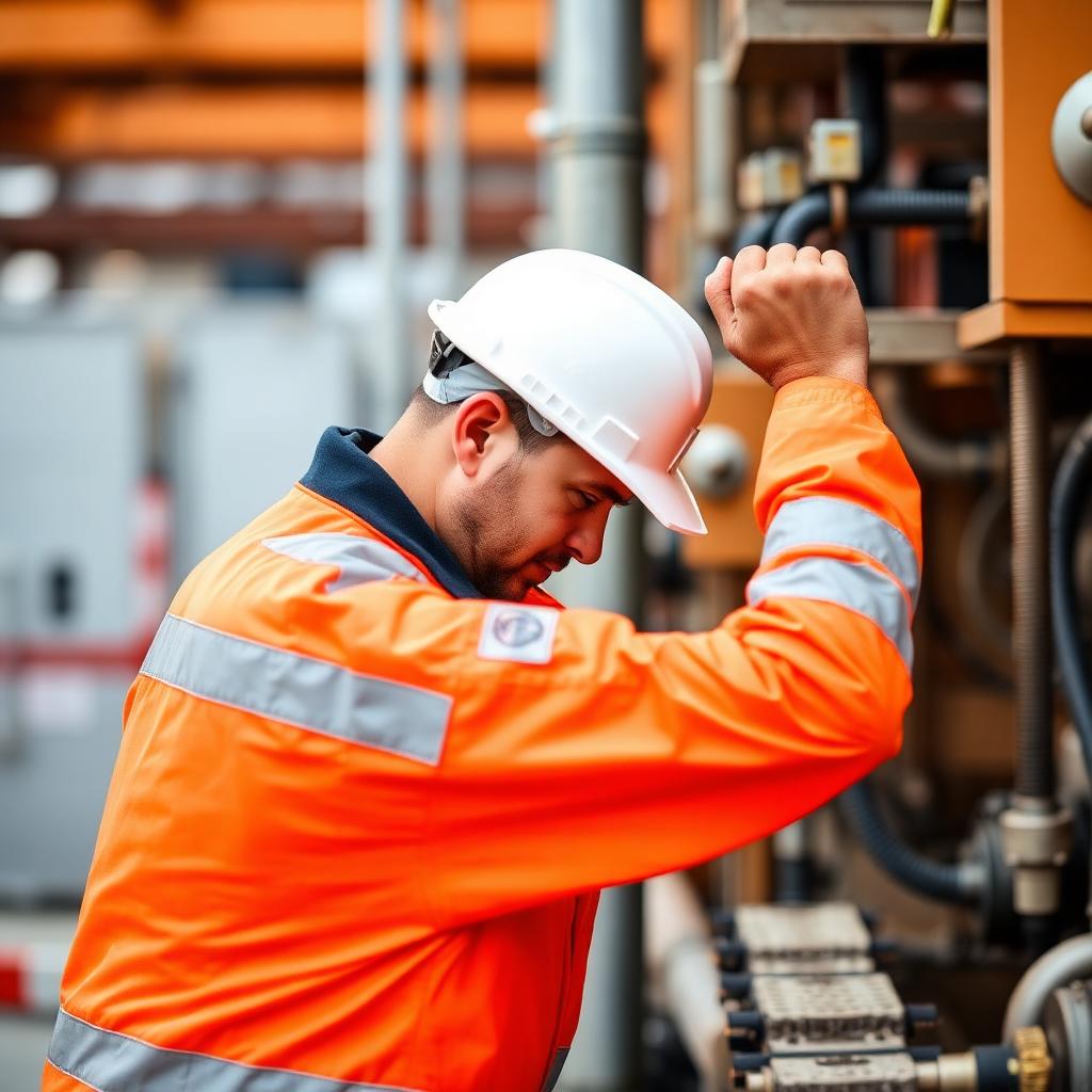 Industrial technician at work