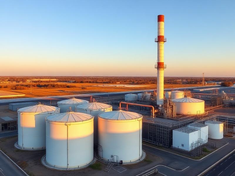 Industrial plant at golden hour