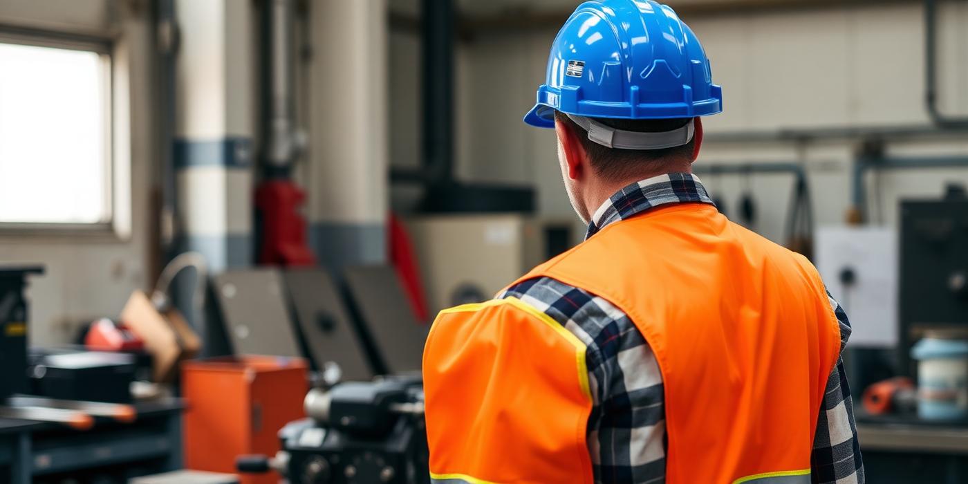 Technician working on industrial equipment